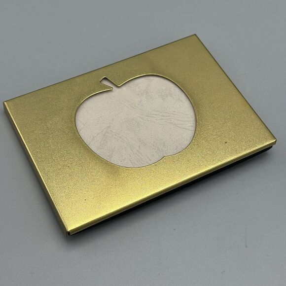 Vintage Brass Glass Apple Desk or Wall Hanging Photo Frame Korea 1980s Kitschy - Picture 7 of 8